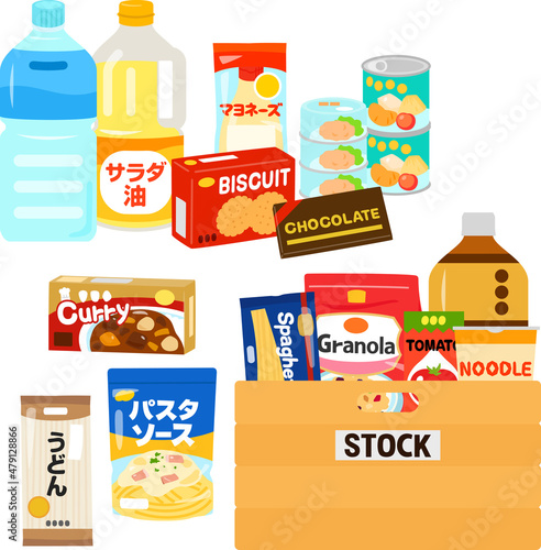 買い置きの食料品、ストック