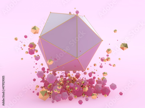 Abstract geometric background with shapes. 3D illustration