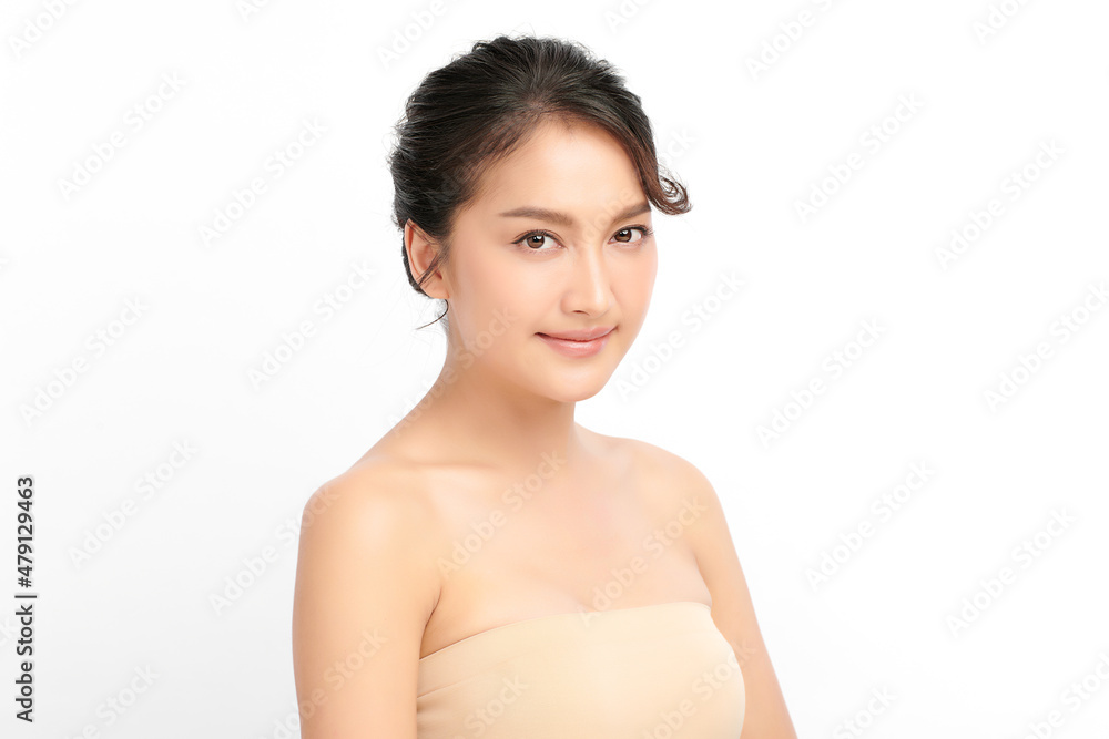 Beautiful young asian woman with clean fresh skin on white background, Face care, Facial treatment, Cosmetology, beauty and spa, Asian women portrait. Beautiful young asian woman with clean fresh skin on white background, Face care, Facial treatment, Cosmetology, beauty and spa, Asian women portrait.