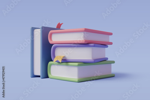 3d Books icon for web design isolated, Education and online class concept. Eps 10 Vector.