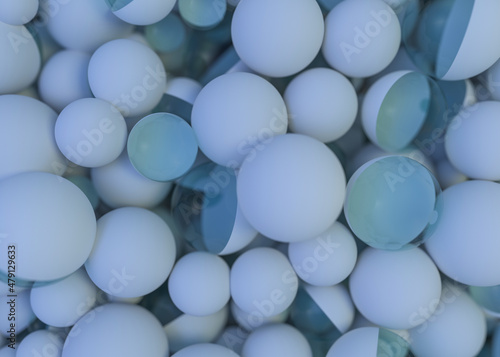 Close up of colorful balls abstract background. 3D illustration