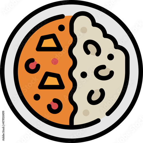 curry rice filled outline icon