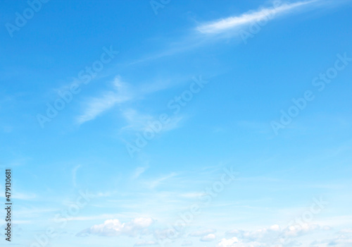 Blue sky background and white clouds soft focus © detshana