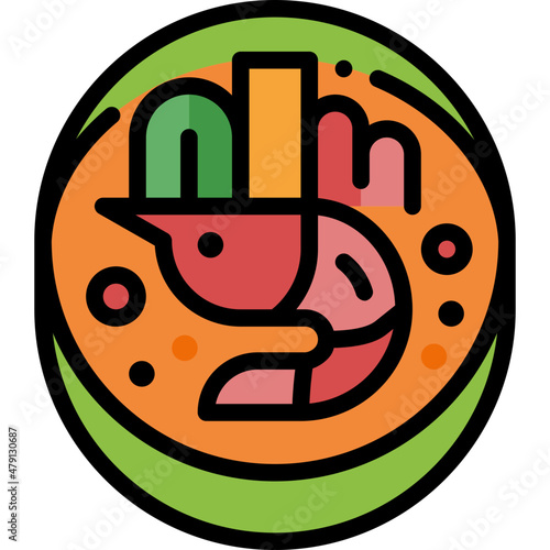tom yum goong filled outline icon