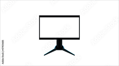 Modern Widescreen HD Desktop PC Monitor Vector Illustration