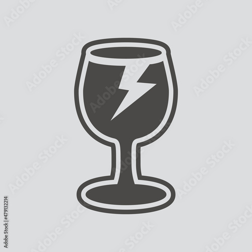 Broken glass icon isolated sign symbol and flat style for app, web and digital design. illustration.