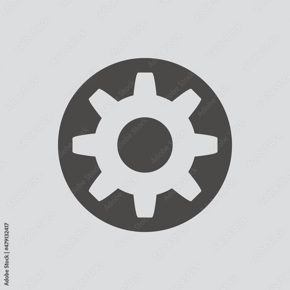 Gear Icon isolated sign symbol and flat style for app, web and digital design.