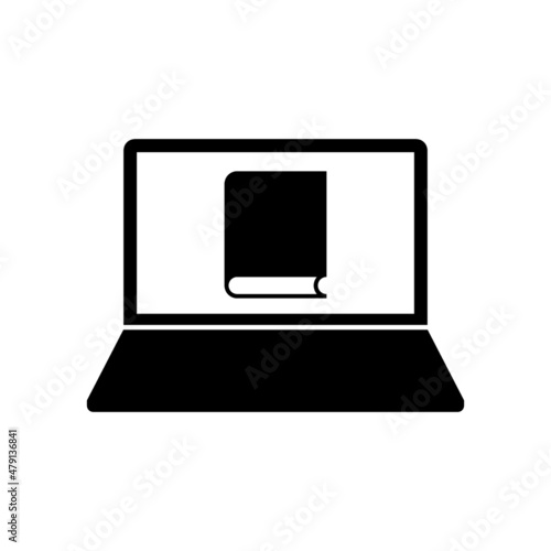 Reading books on the Internet icon isolated on white background