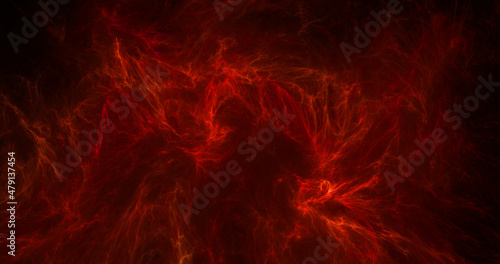 Chaotic red brush strokes. Abstract grunge texture. Fractal background. 3d rendering.