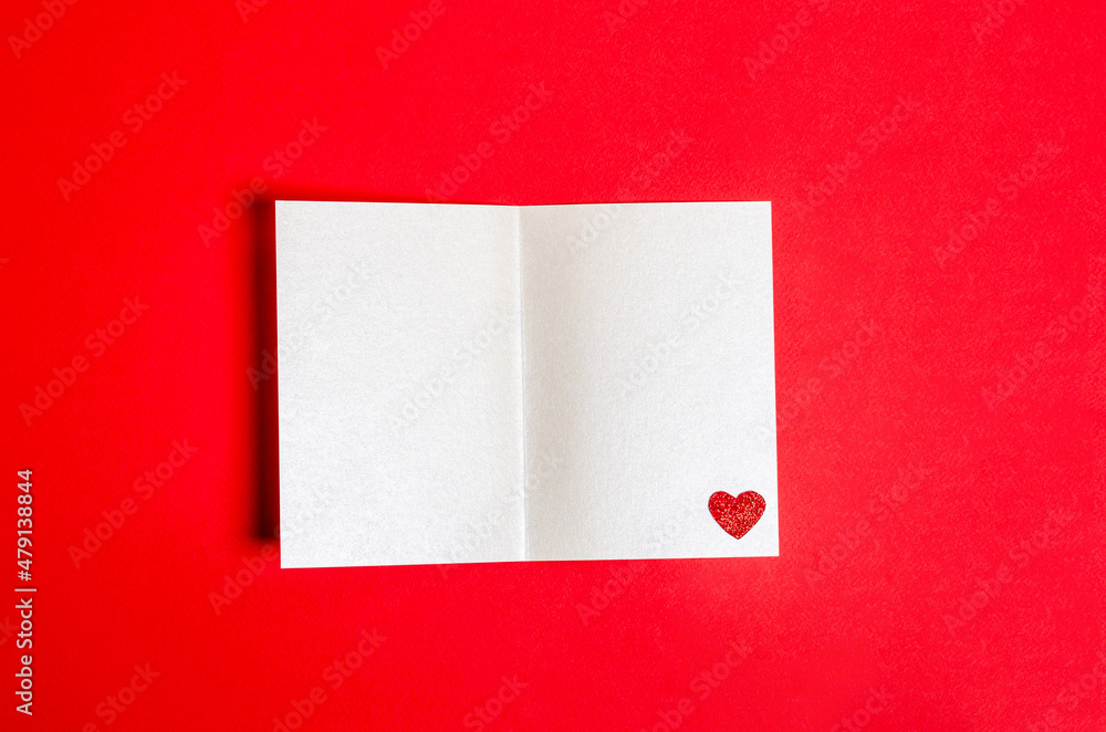 Blank postcard with a shiny heart on a red background for Valentine's Day. Blank postcard with a shiny heart on a red background for Valentine's Day.