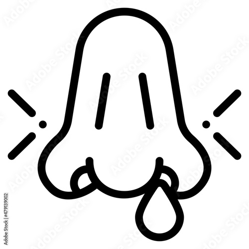 nose bleeding outline icon