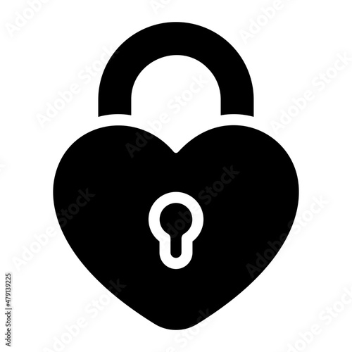 love padlock glyph icon