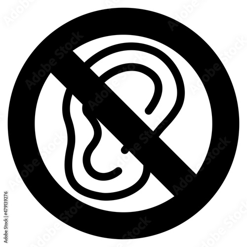 deafness glyph icon
