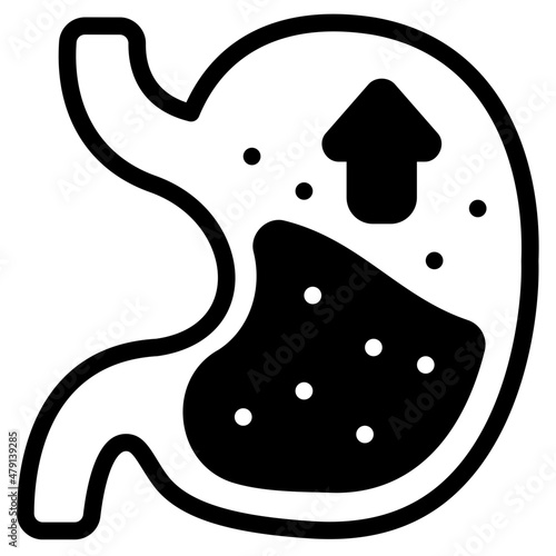 gastric reflux glyph icon