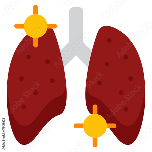 pneumonia flat icon