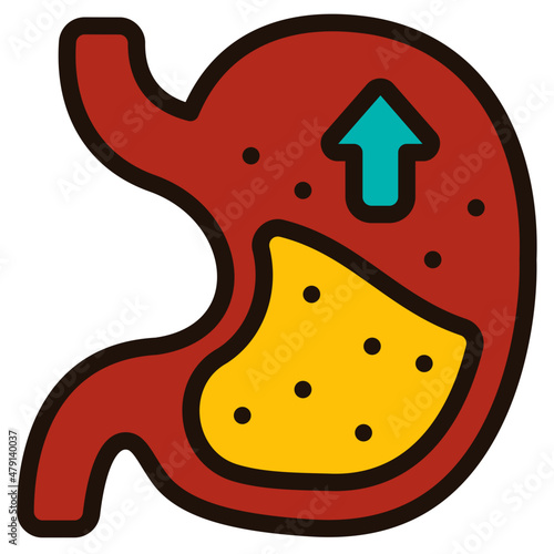 gastric reflux filled outline icon