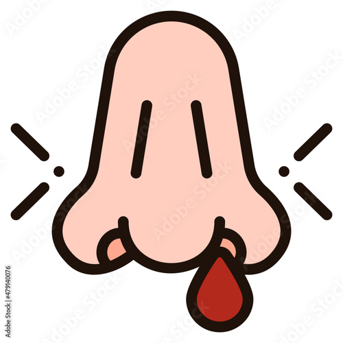 nose bleeding filled outline icon