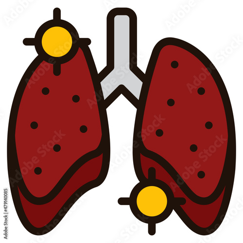 pneumonia filled outline icon