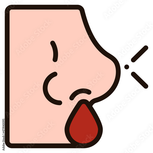 runny nose filled outline icon