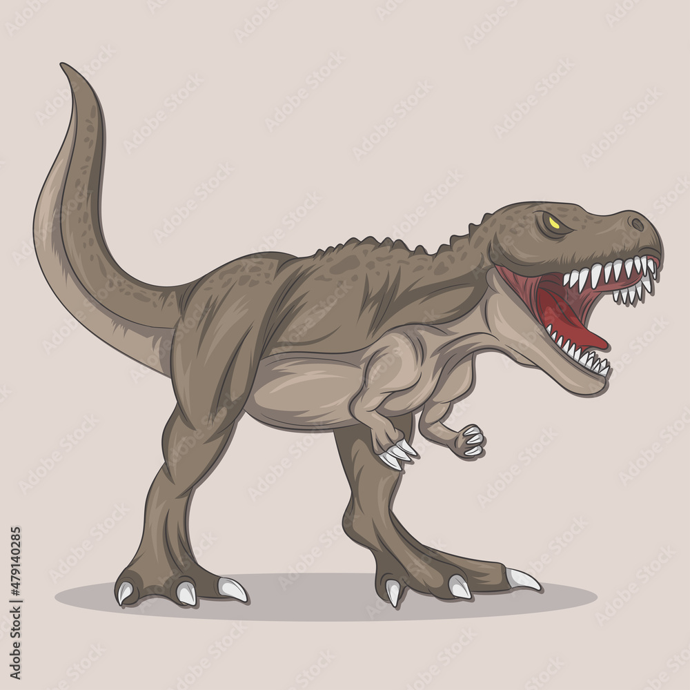 T-rex, dinosaur. print for T-shirts, textiles, wrapping paper, web. Vector Illustration