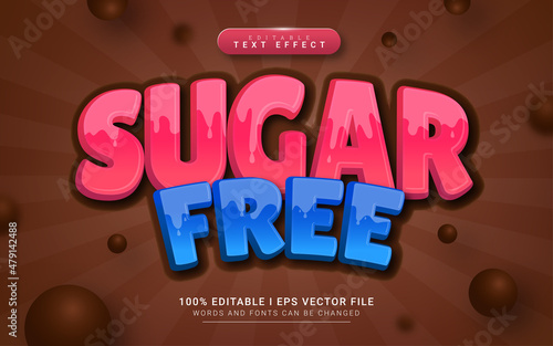 sugar free 3d text style effect template