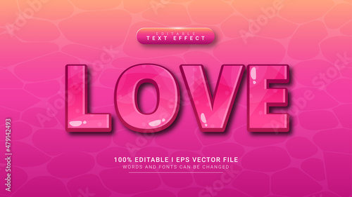 love 3d text style effect template