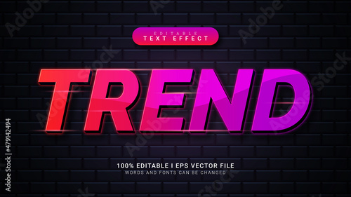 trend 3d text style effect template