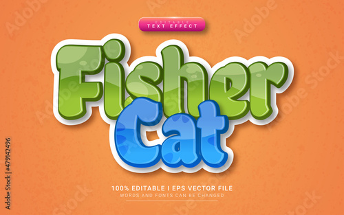 fisher cat 3d text style effect template