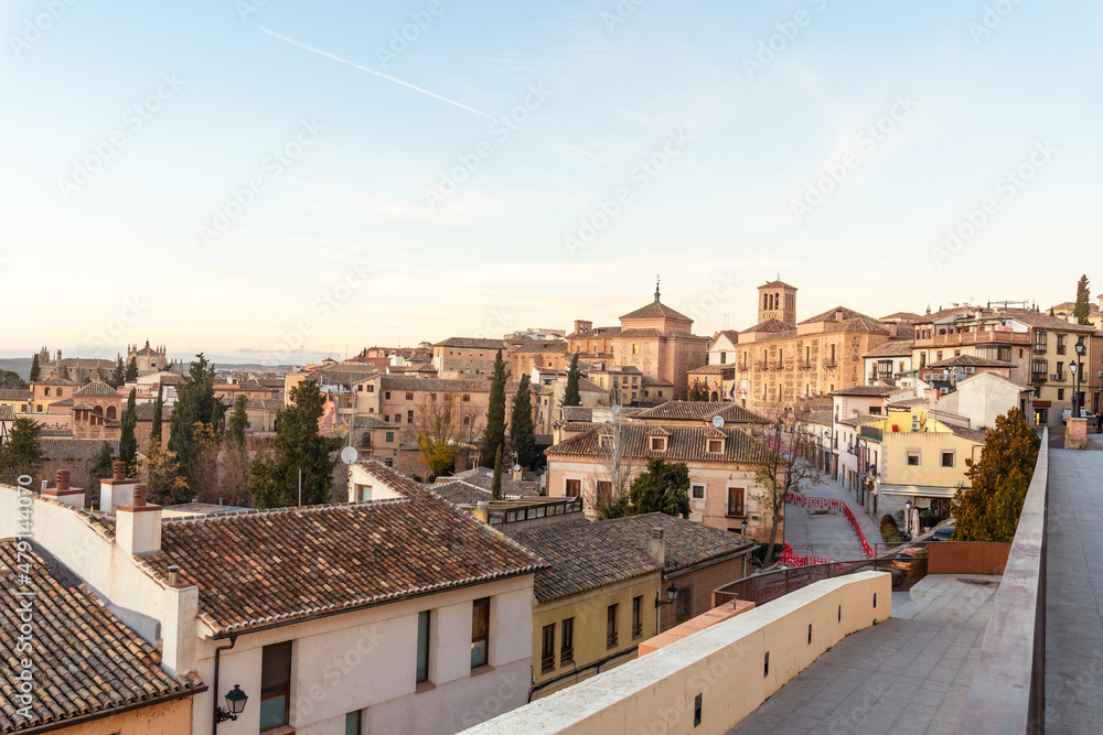 View of the medieval city of Toledo from Castilla La Mancha, Spain View of the medieval city of Toledo from Castilla La Mancha, Spain