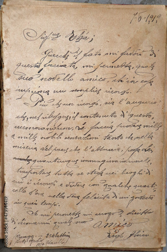 Fototapeta ANTICO DOCUMENTO SCRITTO A MANO