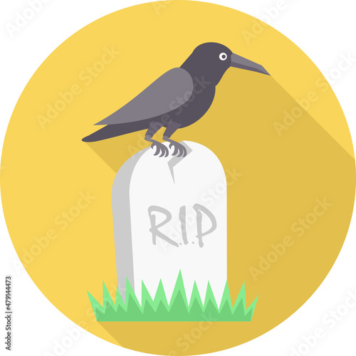 Grave With crow photo