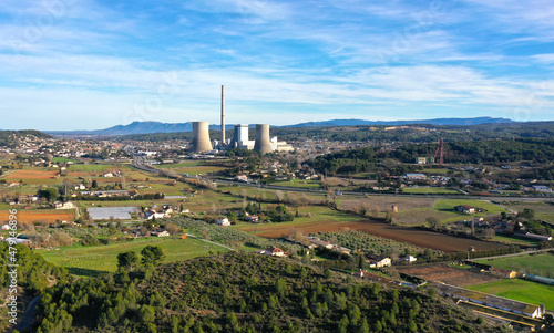 centrale  électrique à charbon de Gardanne vu par drone: pollution, énergie,   photo