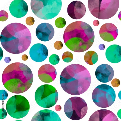 Abstract seamless coloured dots pattern for fabrics and textiles and packaging and gifts and cards and linens and kids 