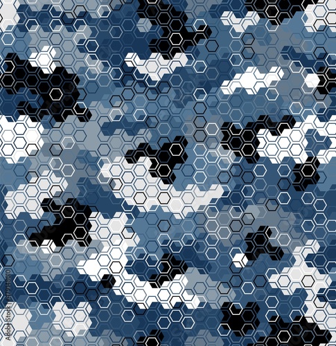 Camouflage pattern background. Classic clothing style masking camo repeat print