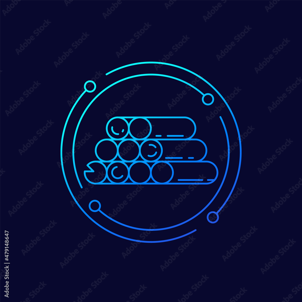 logs or woodpile line vector icon logs or woodpile line vector icon
