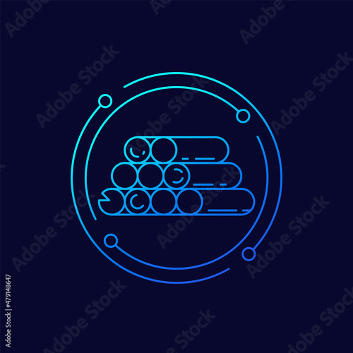 logs or woodpile line vector icon