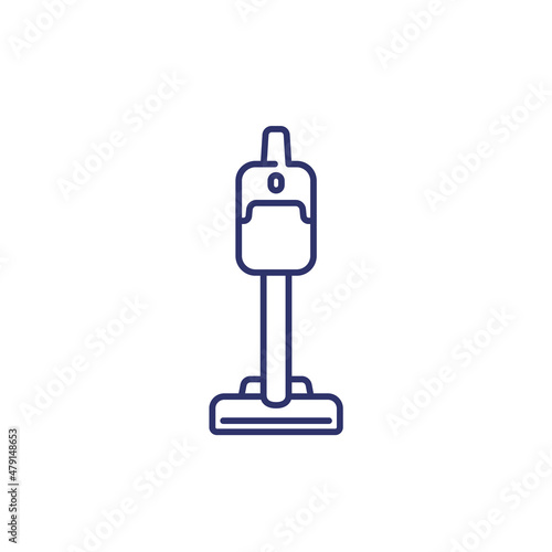 cordless vacuum cleaner line icon on white