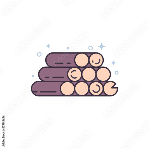logs or woodpile icon with outline
