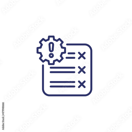 Error report line icon, vector