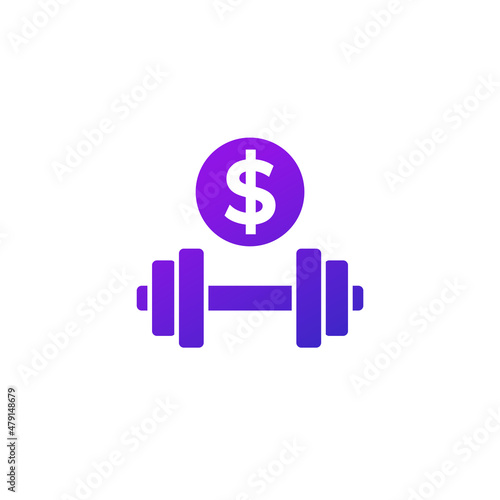 paid workout, training icon on white