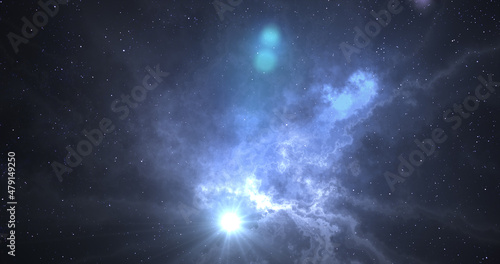 3D illustration of space, stars, nebula and space wonders.