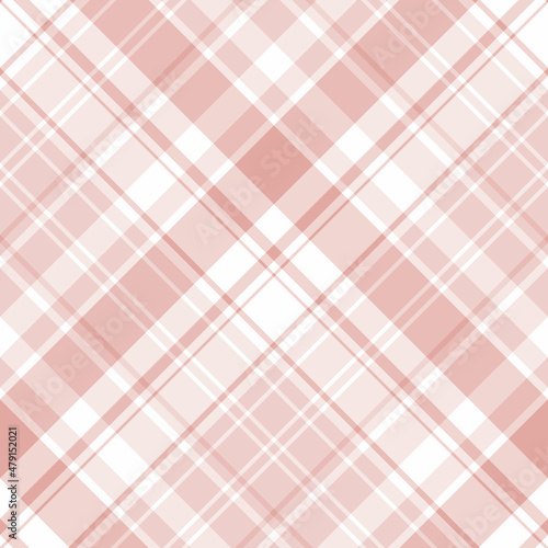 Seamless pattern in pink and white colors for plaid, fabric, textile, clothes, tablecloth and other things. Vector image. 2