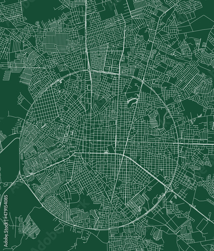Feira de Santana city Brazil municipality vector map. Green street map, municipality area. Urban skyline panorama for tourism.
