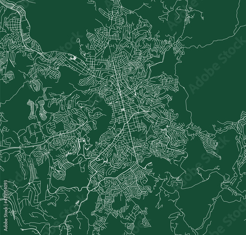 Juiz de Fora city Brazil municipality vector map. Green street map, municipality area. Urban skyline panorama for tourism.