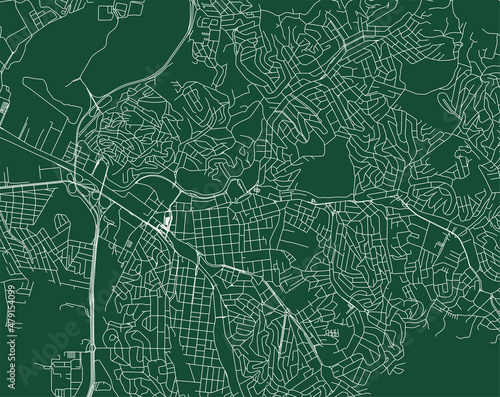 Maua city Brazil municipality vector map. Green street map, municipality area. Urban skyline panorama for tourism.