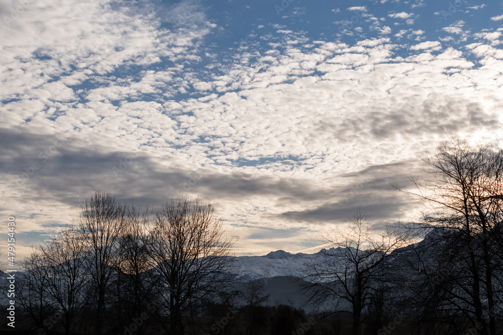 Cloud formation in the evening in Vaduz in Liechtenstein