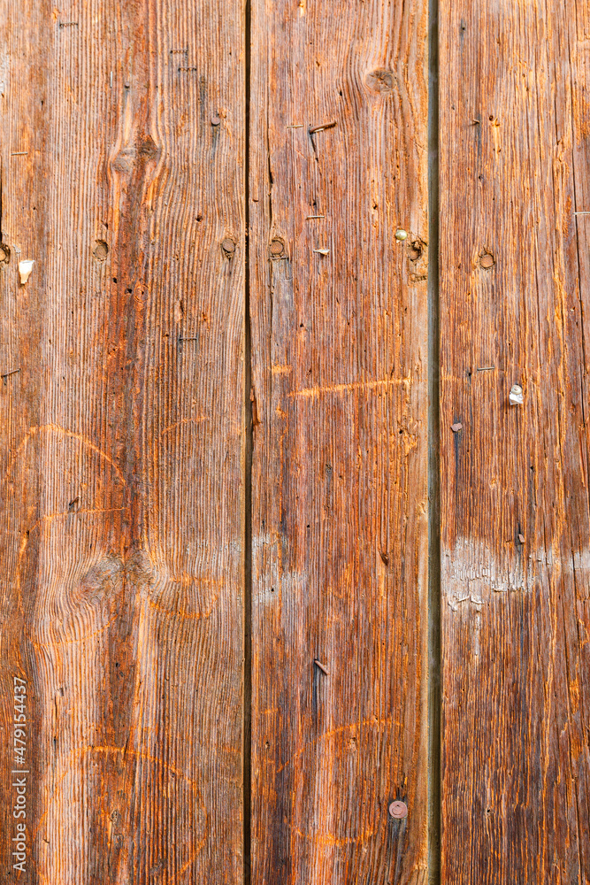 Naklejka premium Texture of wooden planks of the door