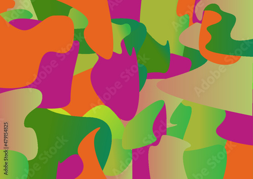 Abstract graphic shapes and pattern background, colourful floral virus mandala