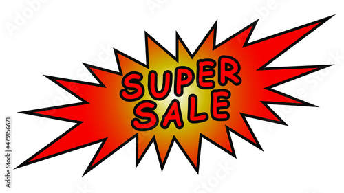 super sale and explosion vector icon on white background