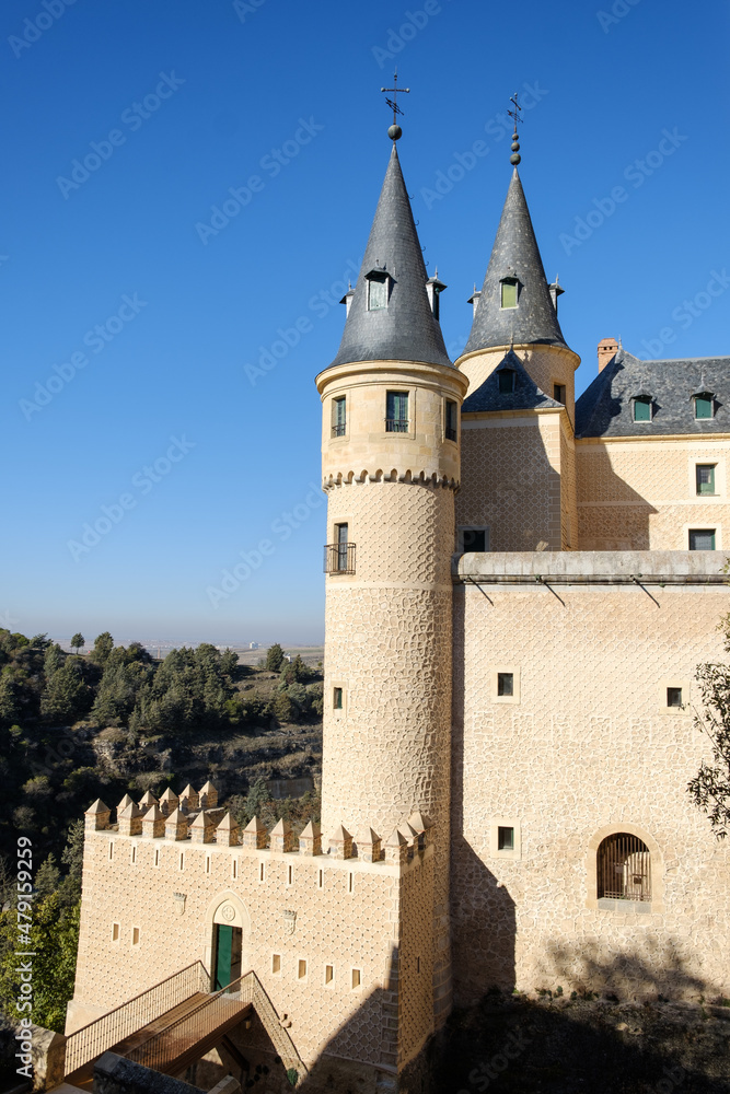 Towers of the Alcazar of Segovia, Castilla y Leon. Spain